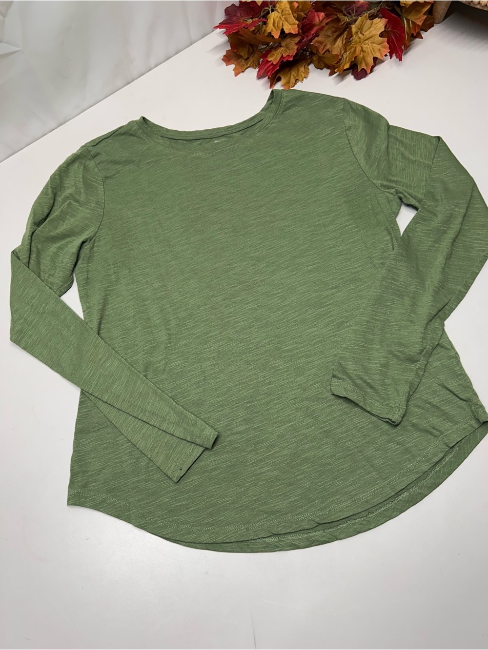 Sonoma Goods for Life olive green long sleeve cotton & polyester shirt in a M #l